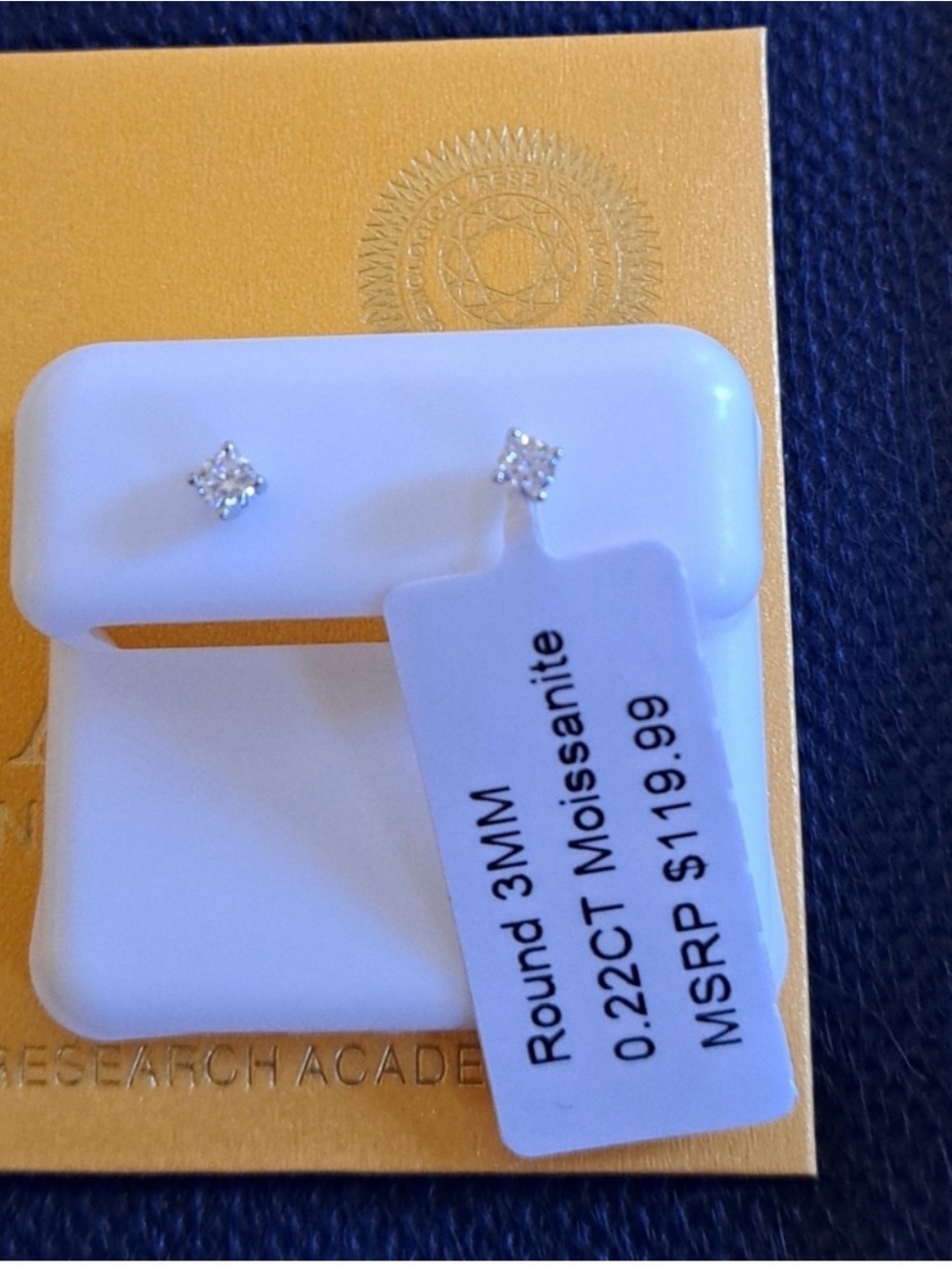 Round 3mm Moissanite Stud Earrings - White
